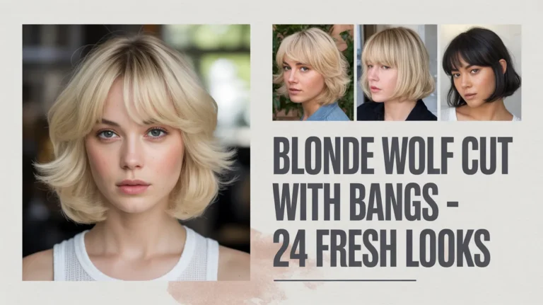 Blonde wolf cut with bangs