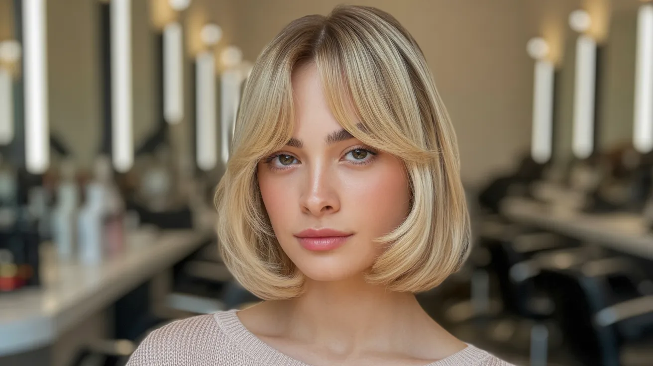 Classic Blonde Wolf Cut with Curtain Bangs