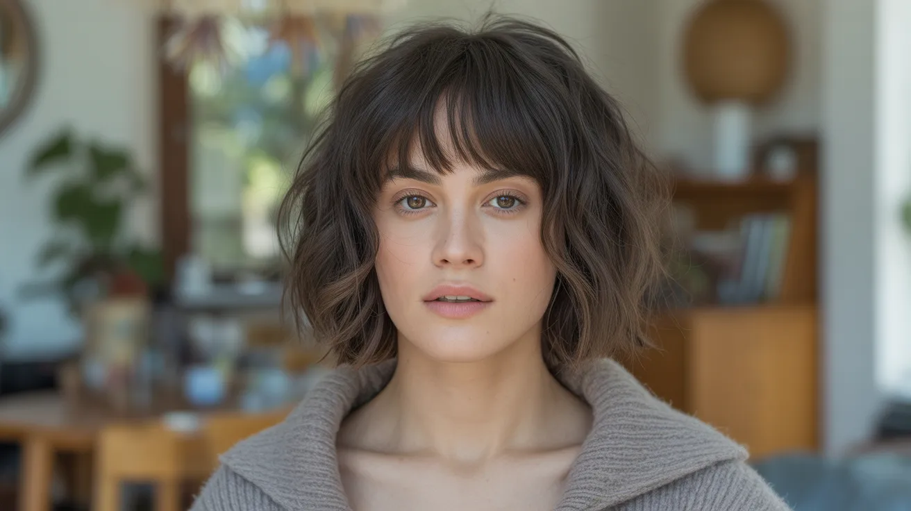 Curtain Bang Wolf Cut With Low Maintenance Styling