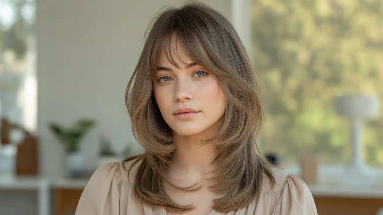 Long Layers Wolf Cut With Curtain Bangs for Fine Hair