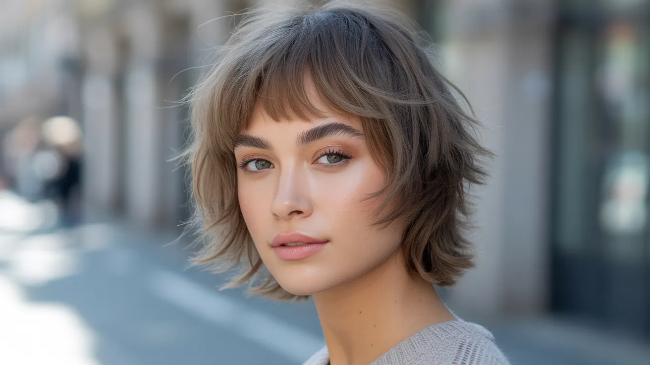 Shaggy Wolf Cut With Bangs for Fine Hair