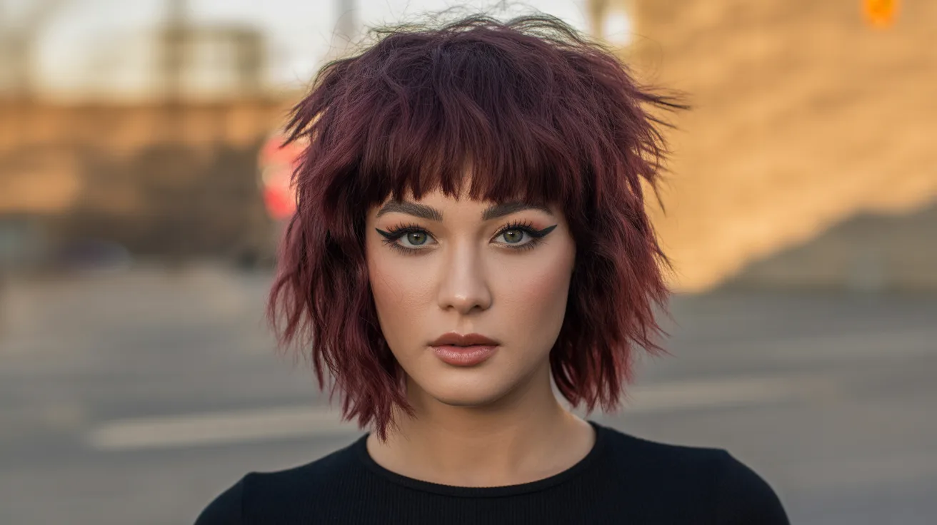 Shaggy Wolf Cut With Bangs in Bold Colors