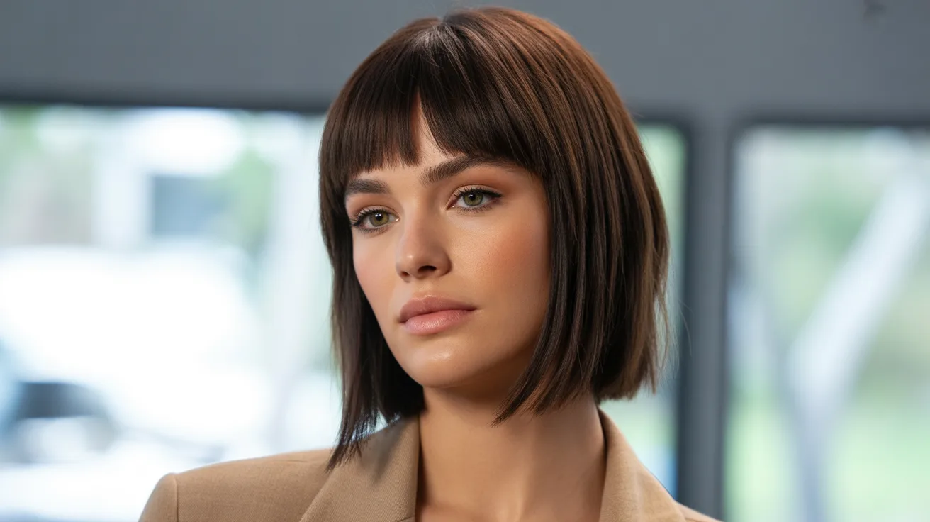 Shaggy Wolf Cut With Bangs on Straight Hair