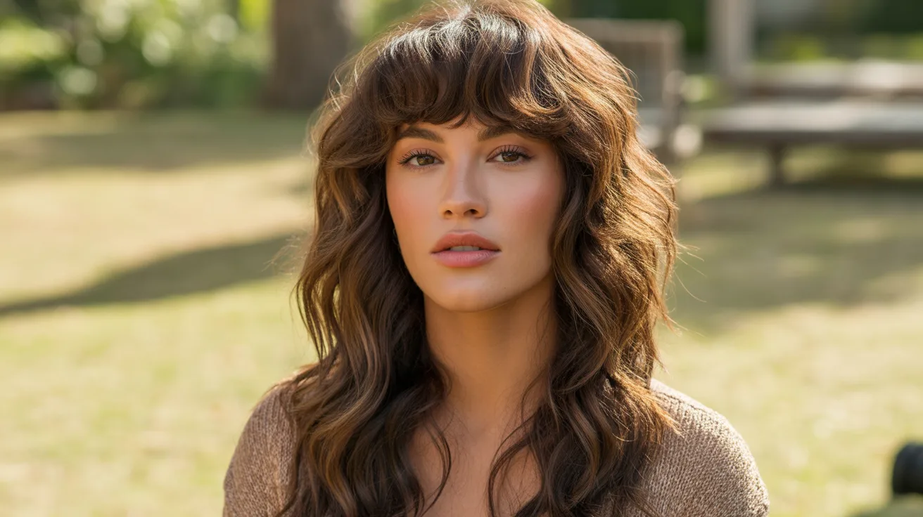 Wavy Wolf Cut With Bangs for Long Hair