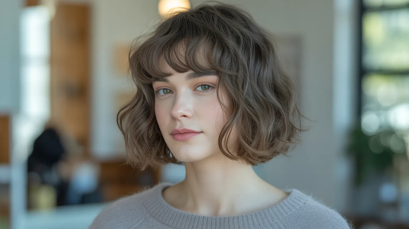 Wavy Wolf Cut With Bangs for Thin Hair