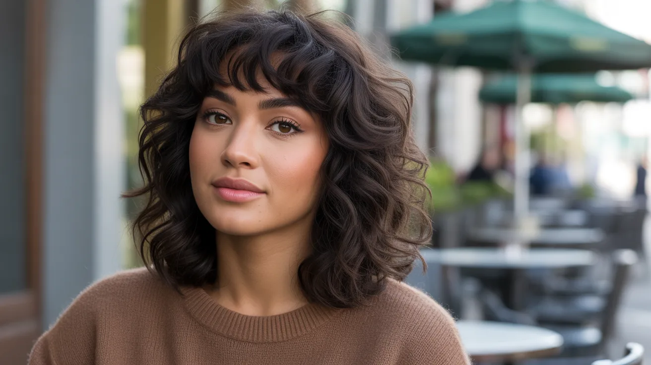 Wavy Wolf Cut With Bangs – Fresh Ideas for Thick Hair