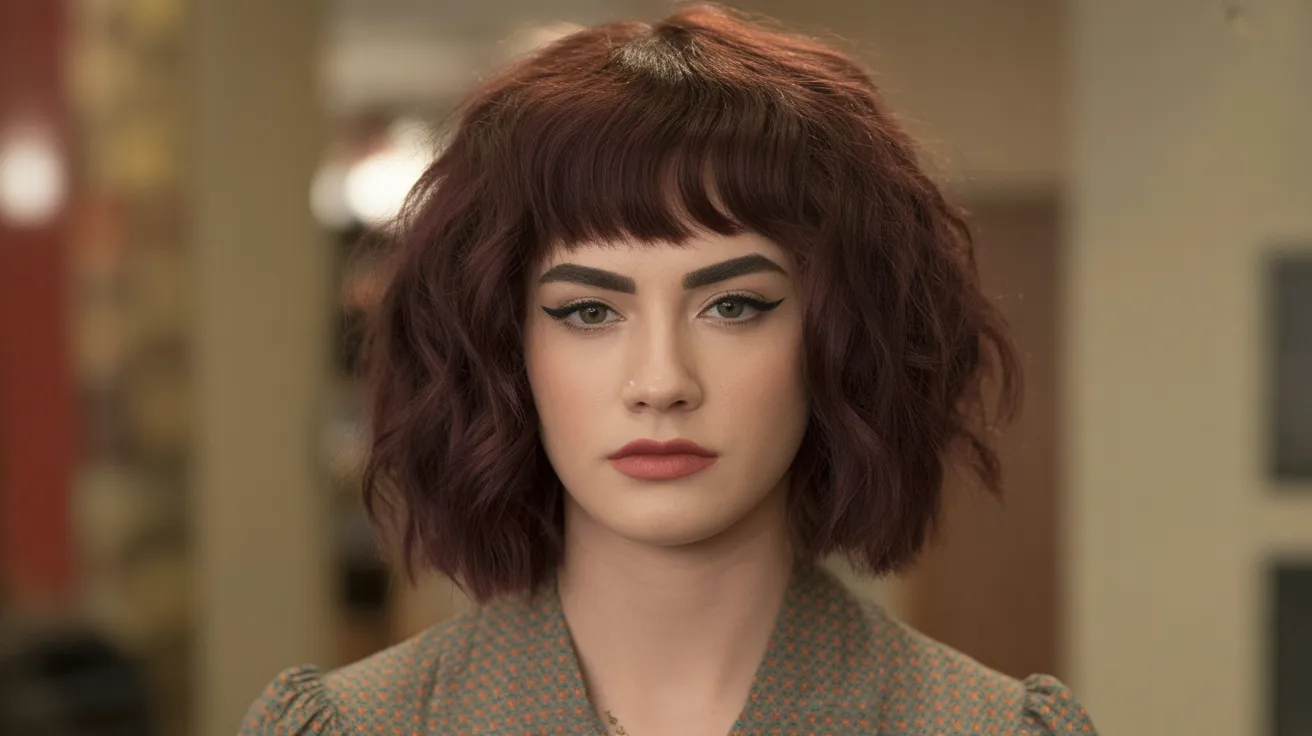 Wavy Wolf Cut With Bangs Inspired by Retro Styles