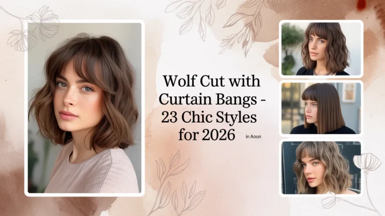 Wolf cut with curtain bangs