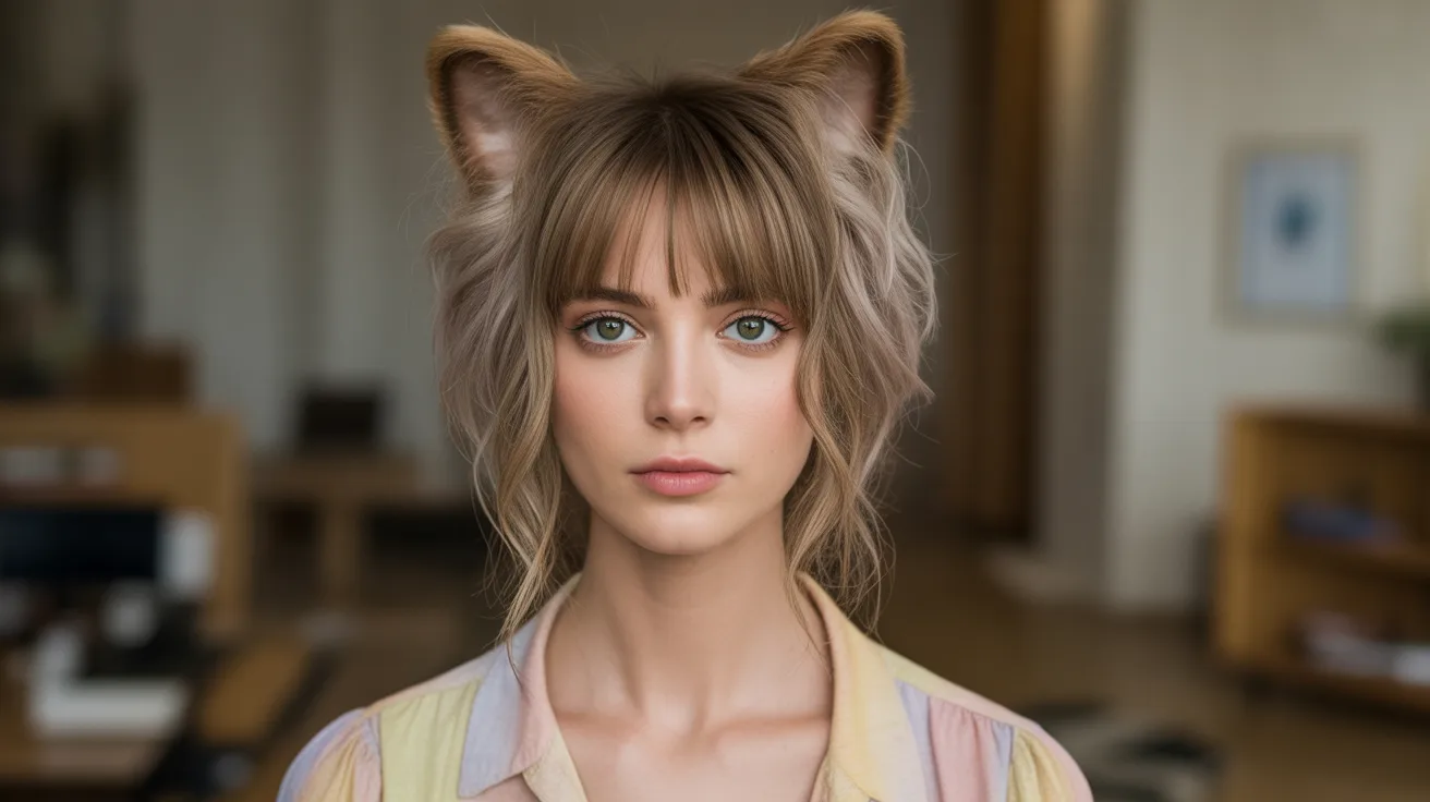 Wolf Cut With Curtain Bangs and Wispy Ends