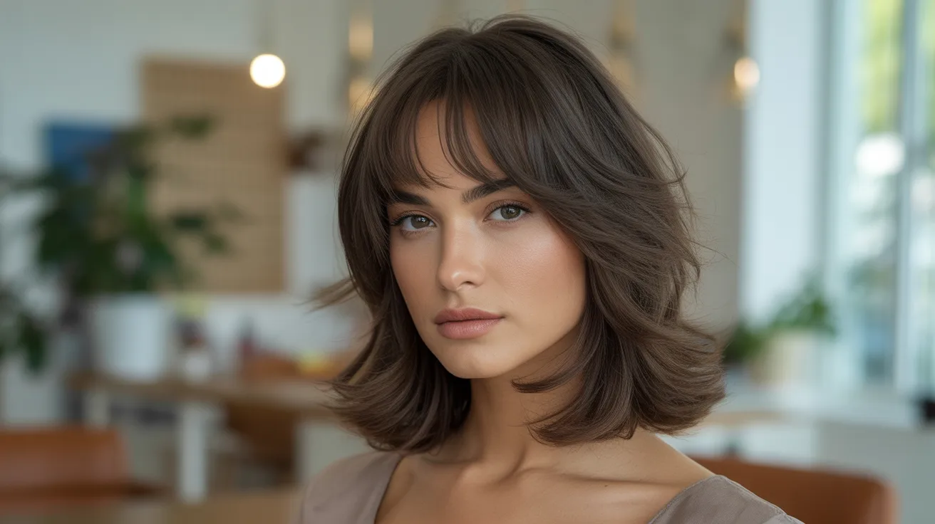 Wolf Cut With Curtain Bangs Paired With Layers Through the Back