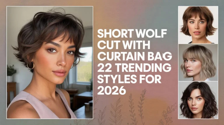 Short wolf cut with curtain bangs