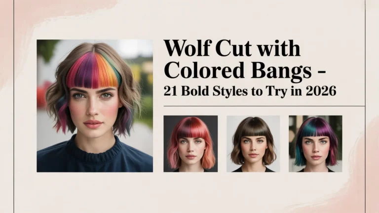 Wolf cut with colored bangs