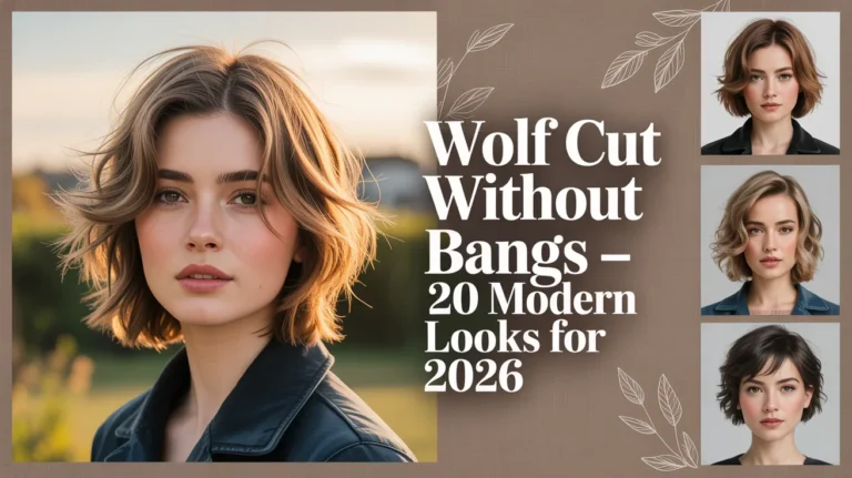 Wolf cut without bangs