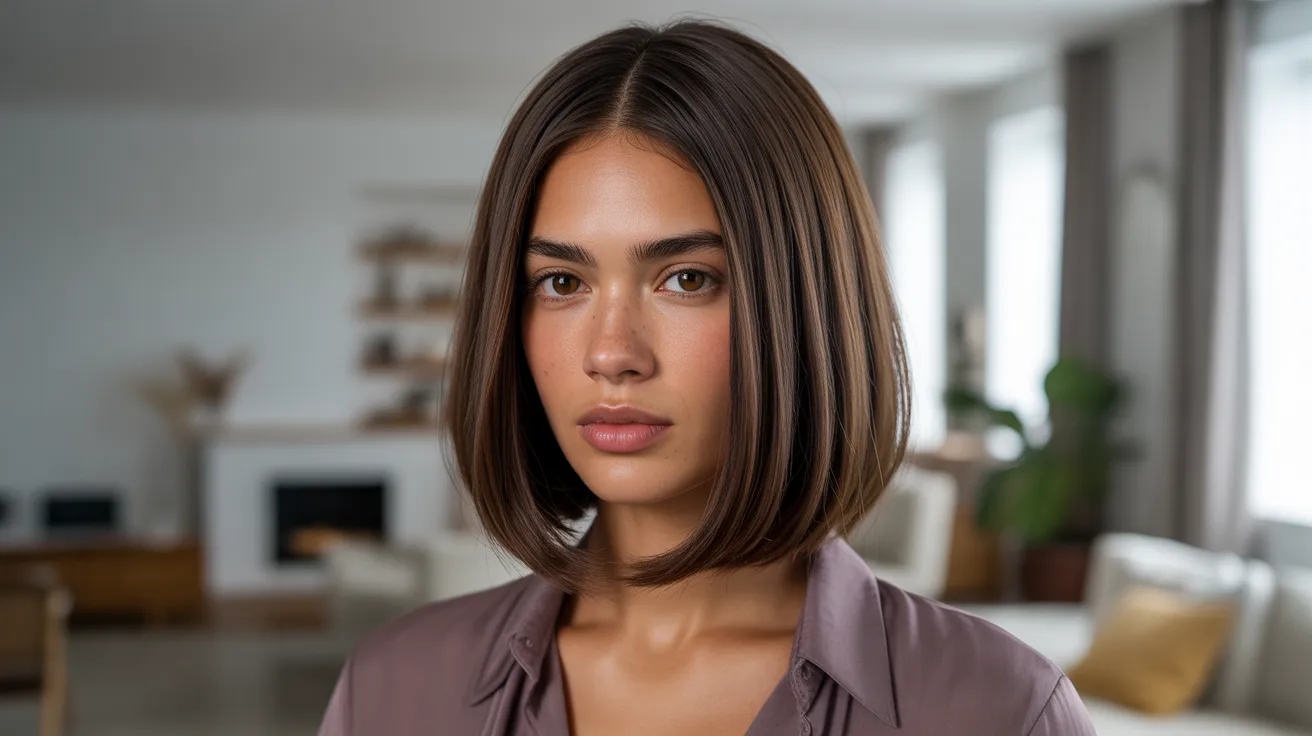 Blunt Cut With Center Part