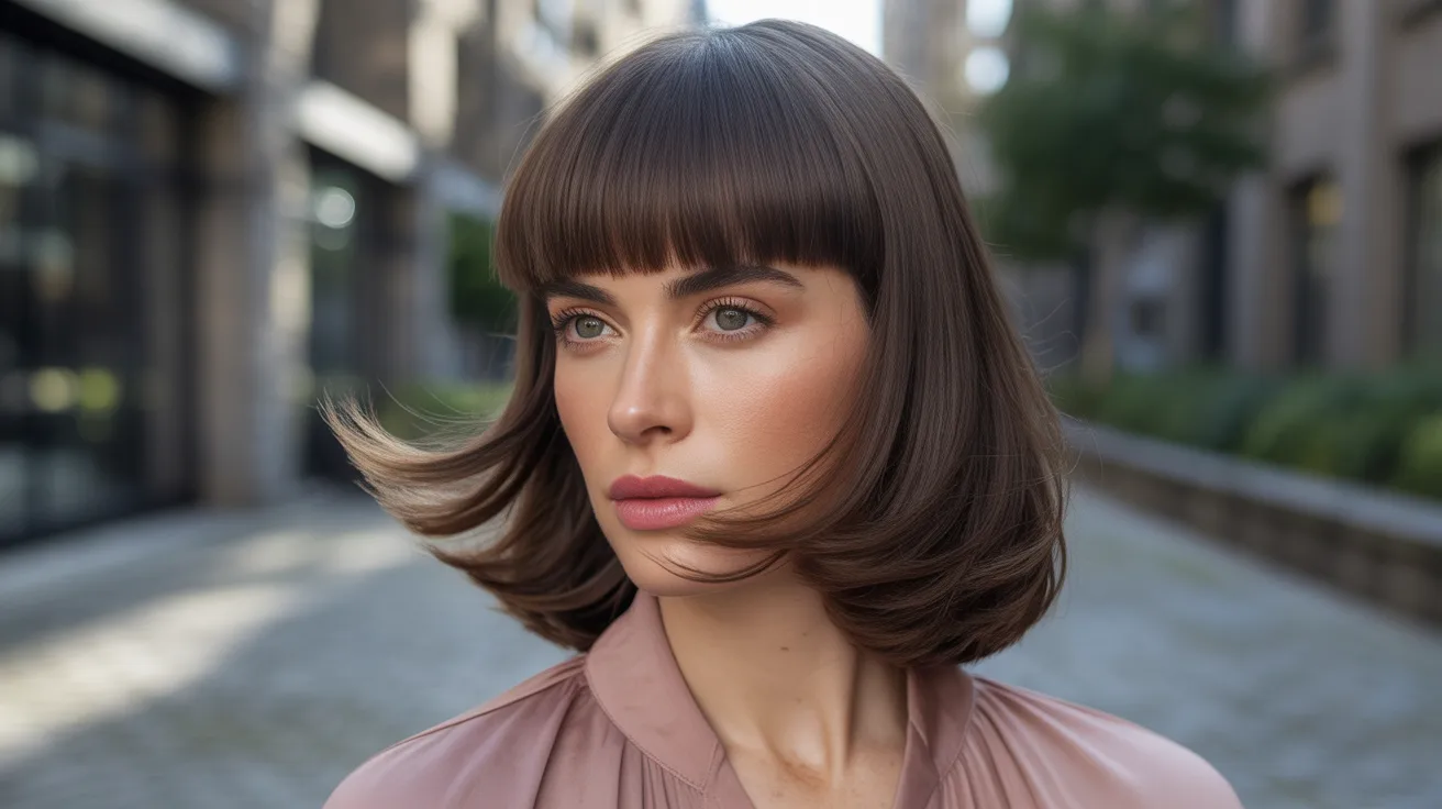 Blunt Fringe on Soft Mullet