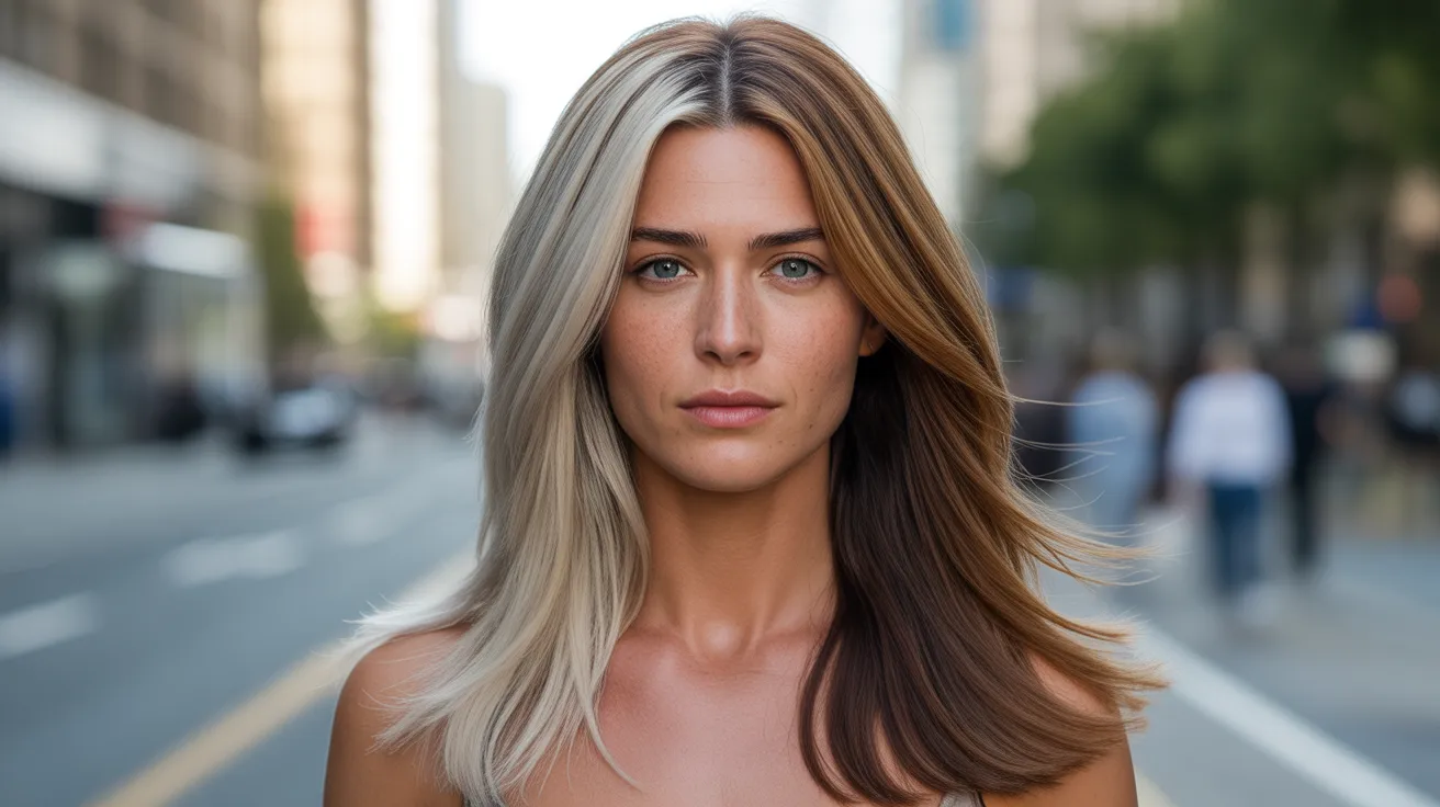 Long Straight Layers with Two-Tone Color Gemini Hairstyles