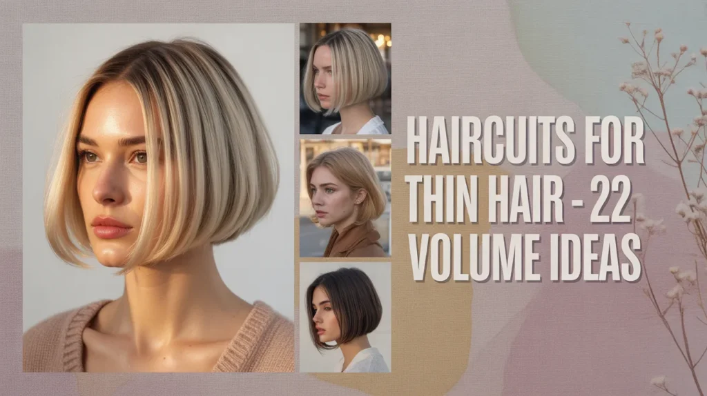 A woman with a chic layered bob haircut for thin hair that adds volume and movement around the face.