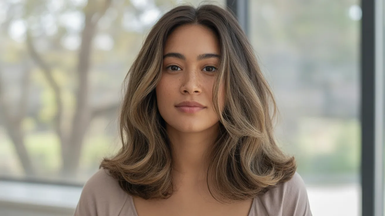 low contrast natural caramel finish with subtle warm tones blending seamlessly into a natural brown base for a polished understated look