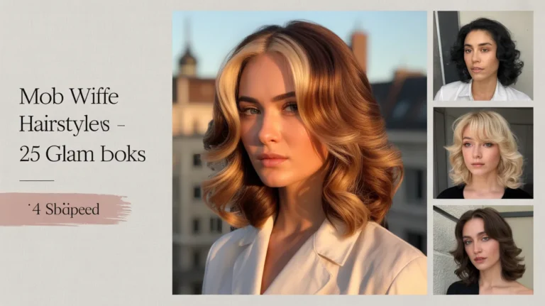 Woman with voluminous deep espresso hair showcasing a glamorous mob wife hairstyle with soft waves and rich color