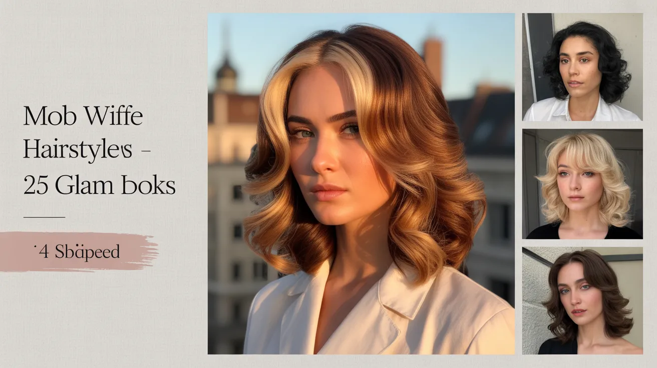 Woman with voluminous deep espresso hair showcasing a glamorous mob wife hairstyle with soft waves and rich color