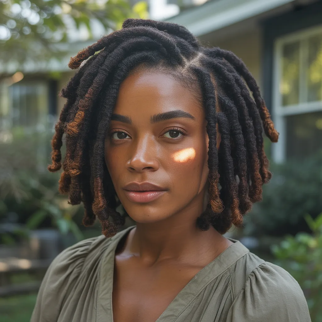 Natural Parted Short Locs
