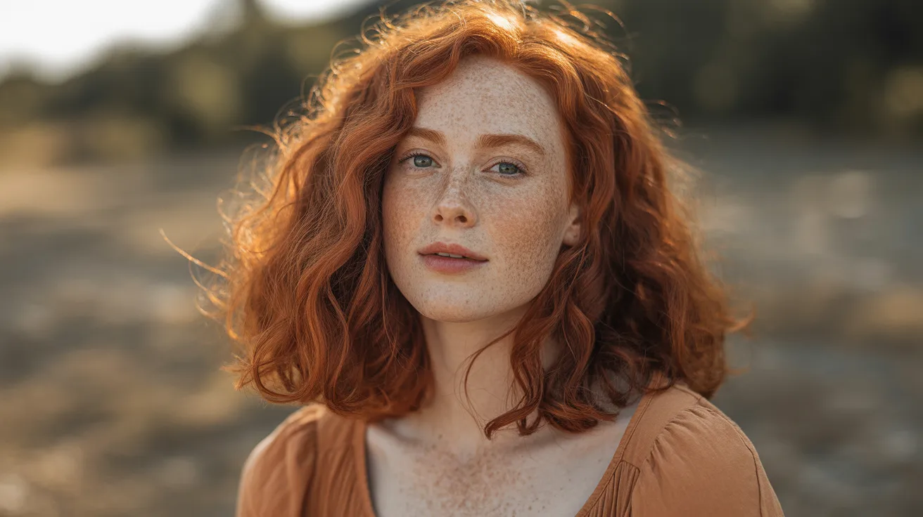 natural redhead caramel enhancement deepening a natural ginger base with layered warm copper gold and auburn tones