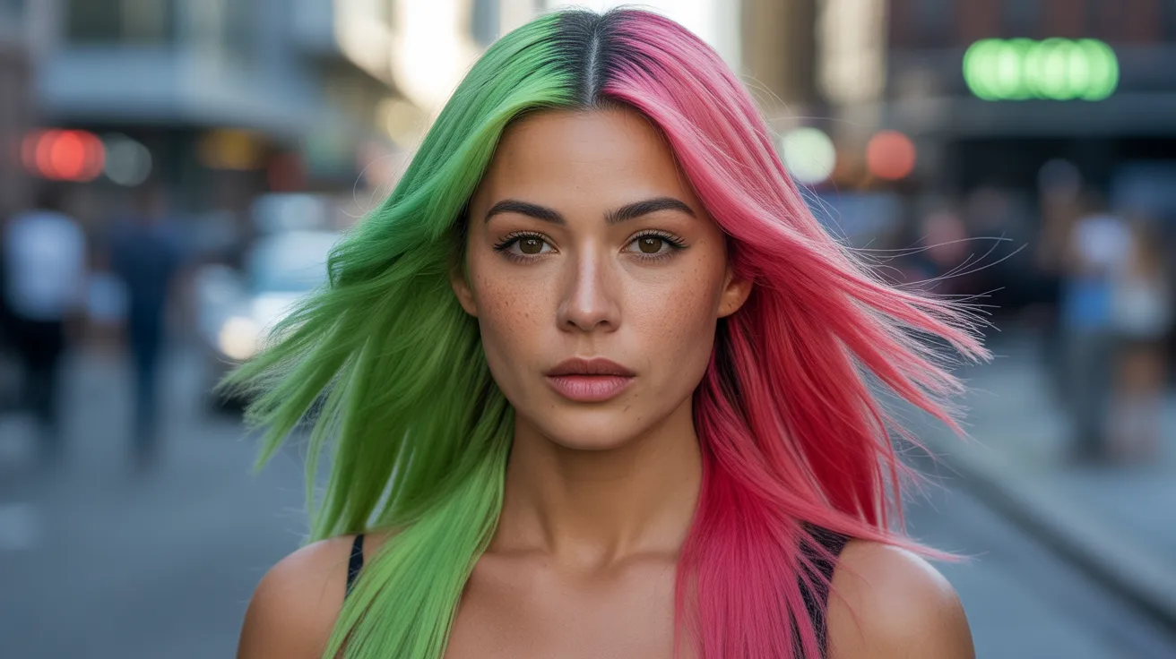 Neon Split for Bold Statements Gemini Hairstyles