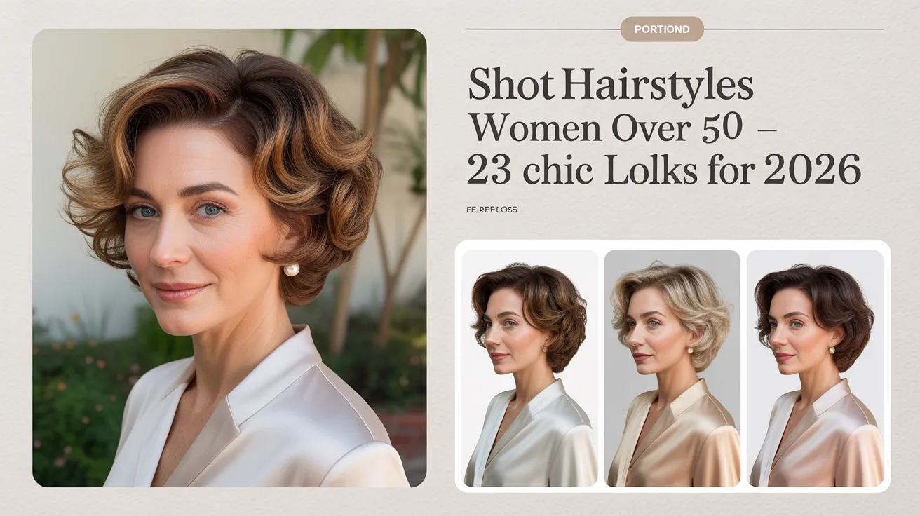 Chic short hairstyle for women over fifty with soft dimensional color and textured layers framing the face naturally