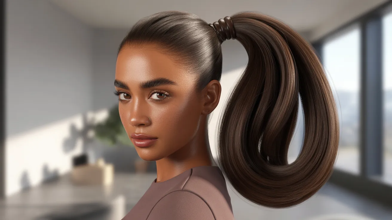 Sleek High Ponytail for Oval Shaped Face