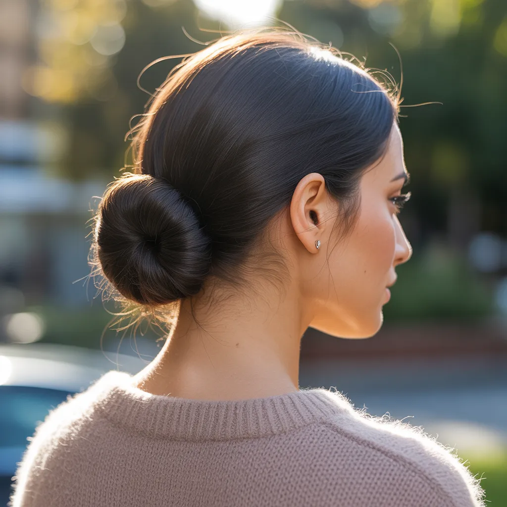 Sleek Low Bun at the Nape