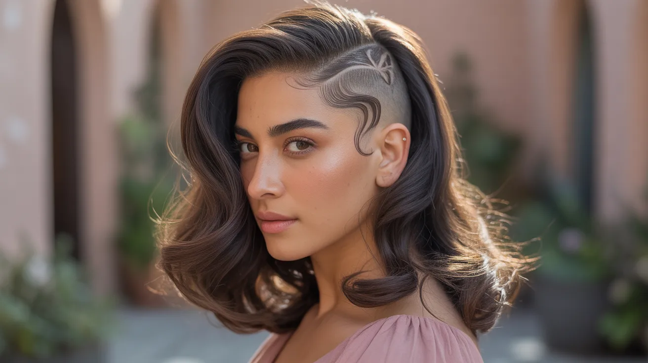 Soft and Feminine Side Shaved Hairstyles