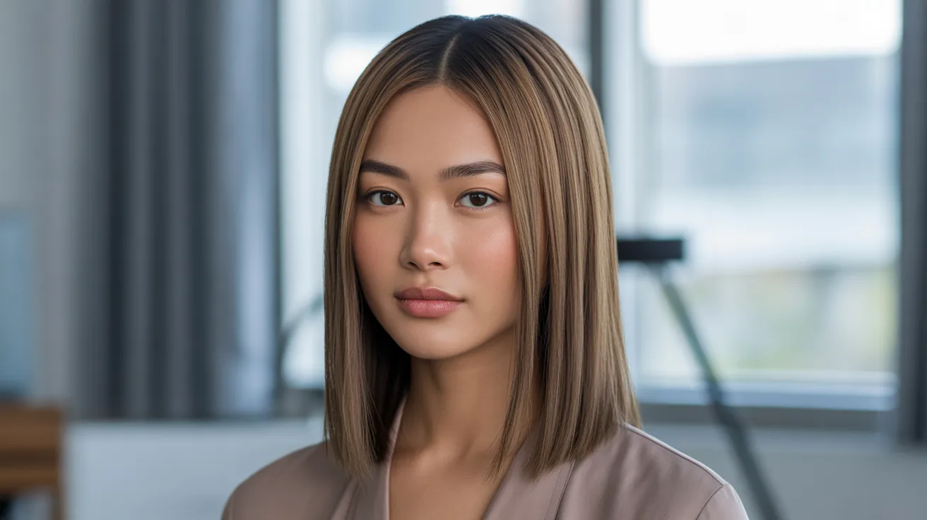 Straight and Sleek Medium-Length Hair
