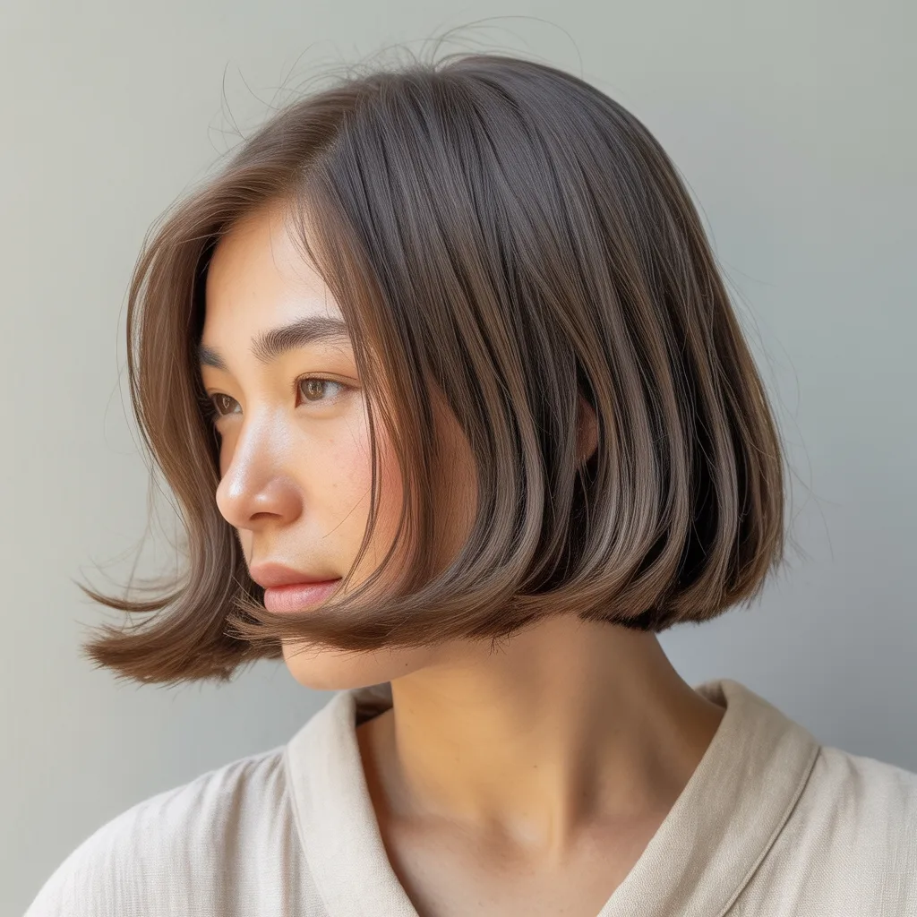 Textured Bob with Blunt Ends