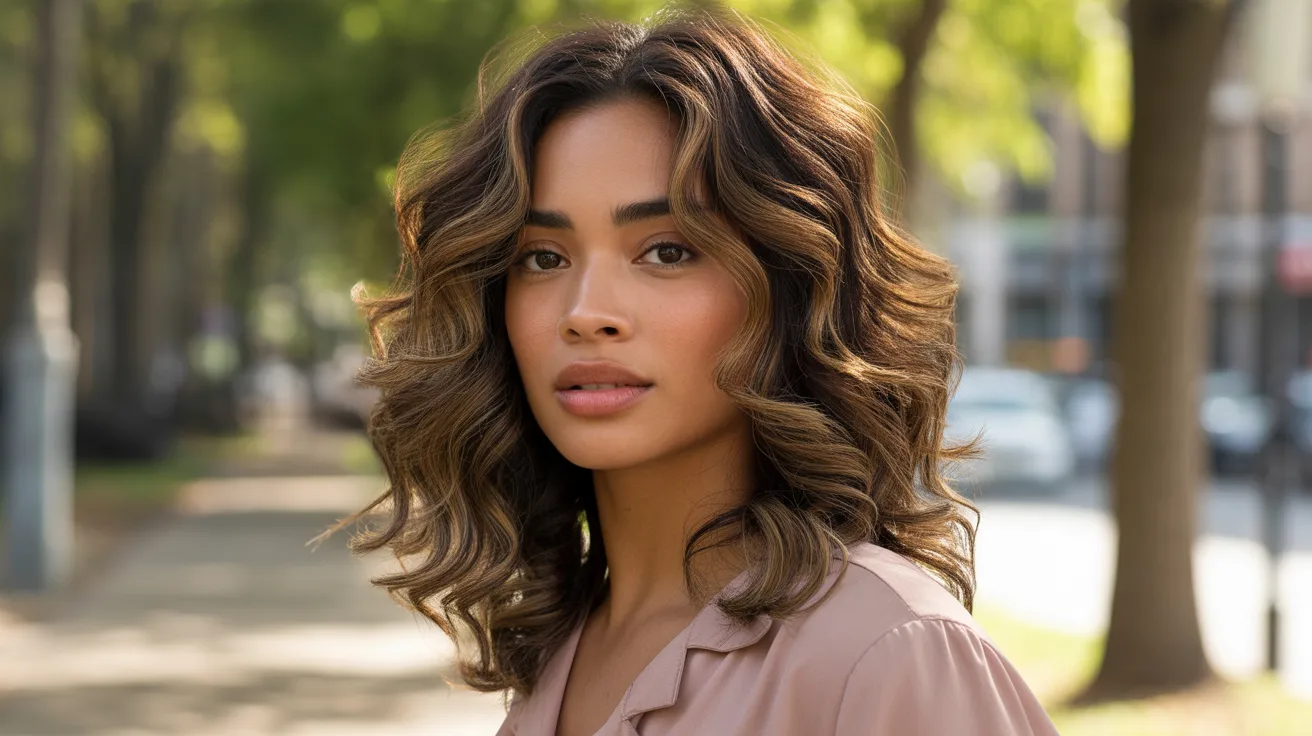 Textured Waves Hairstyle for Oval Shaped Face