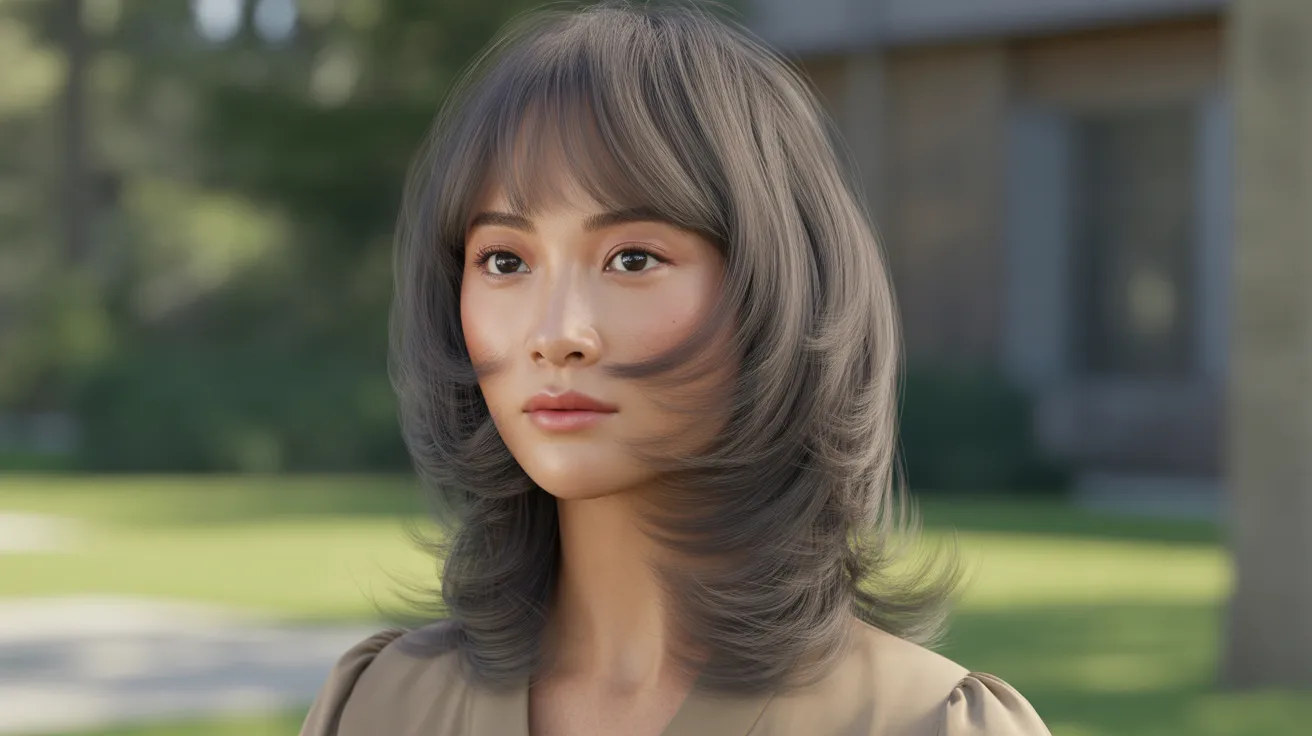 The Layered Curtain Bang