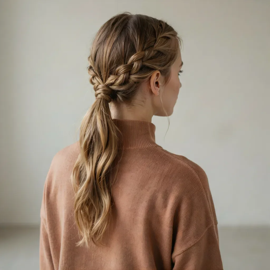 Braided headband twist short hairstyle pulled back from the face