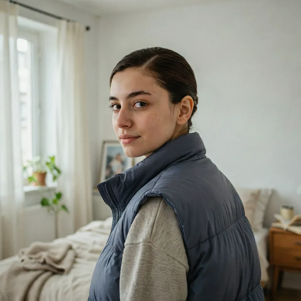 Classic uniform buzz cut style on a woman