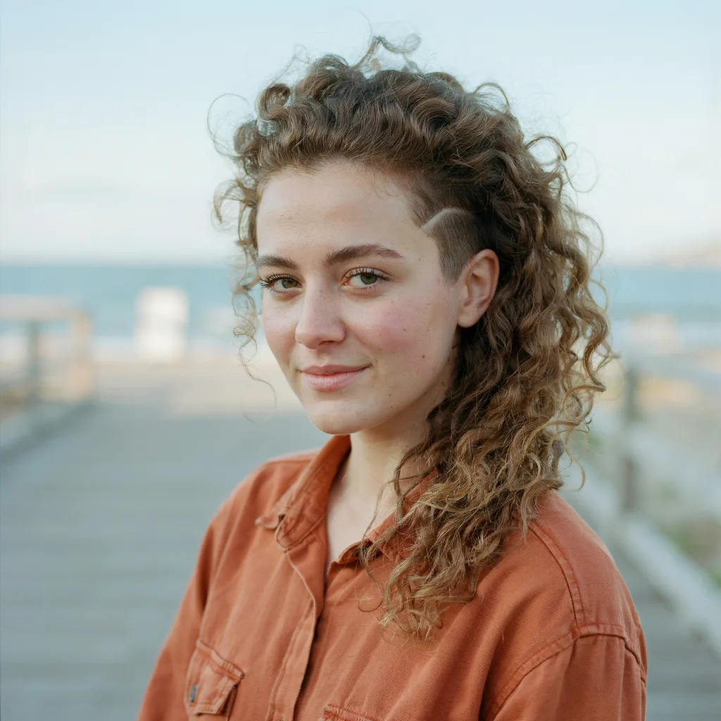 Curly hair with undercut