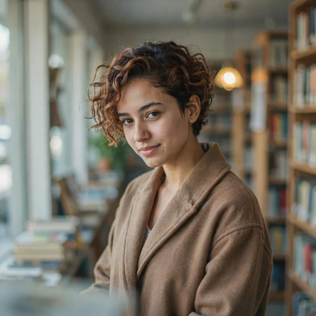 Curly pixie haircut