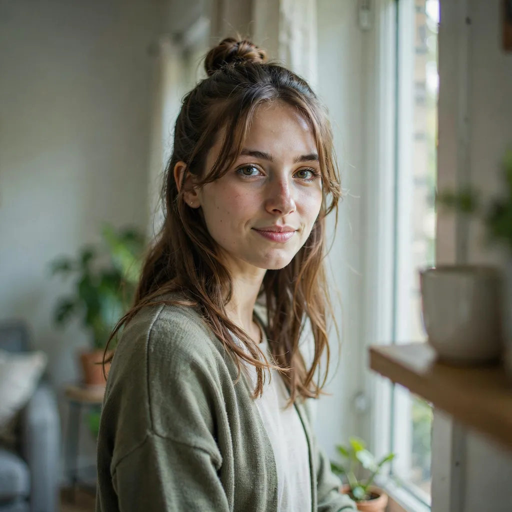 Half up top knot with wispy bangs brown hair
