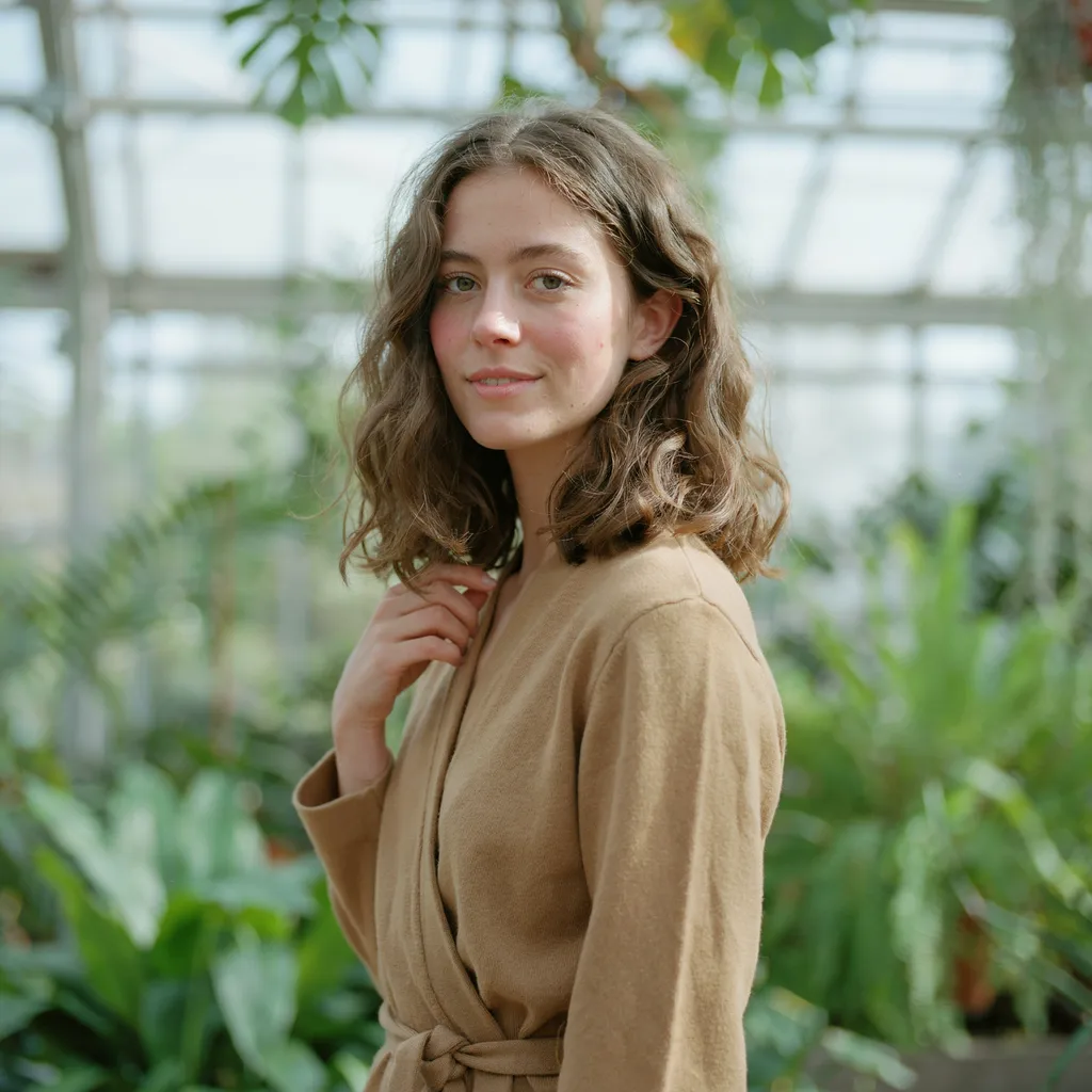 Long curly hair with face-framing pieces