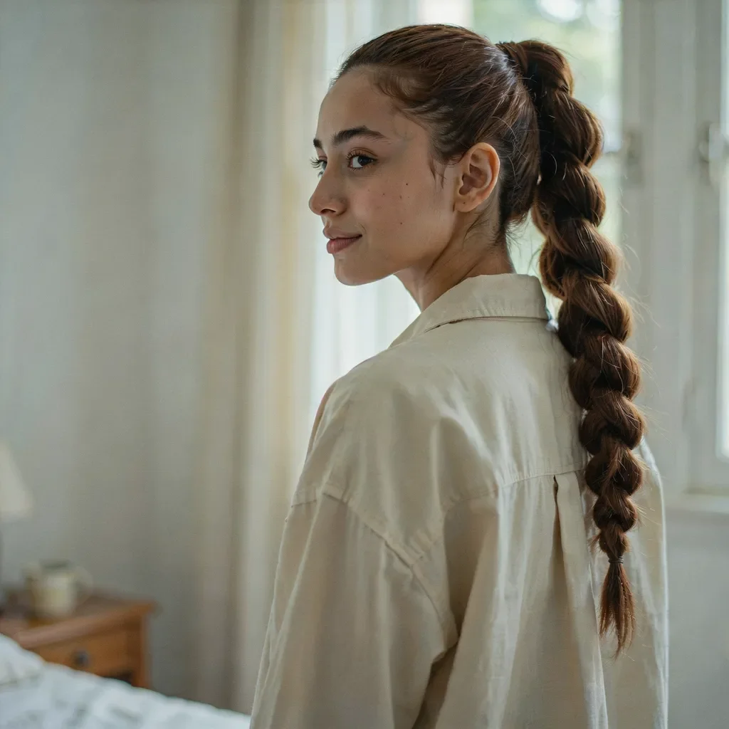 Low braided headband for a bohemian touch school hairstyle