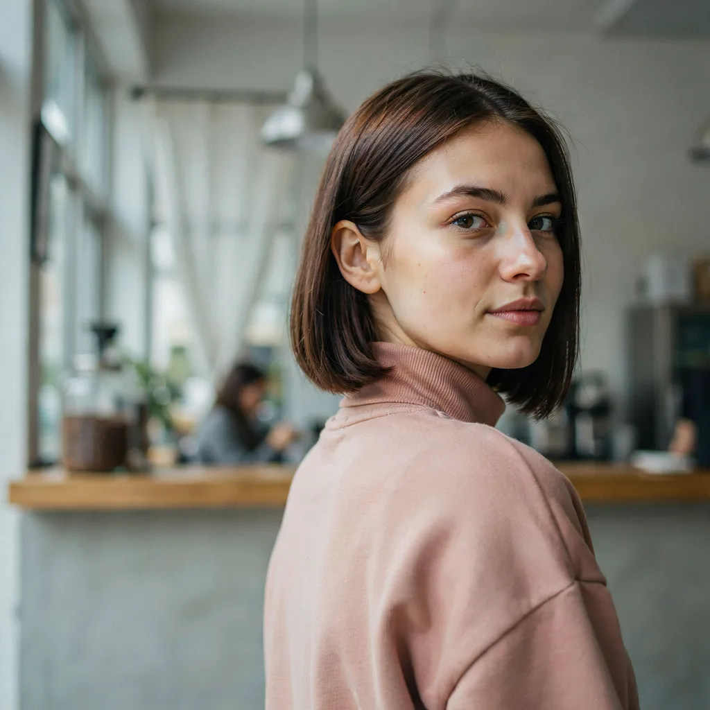 Rich espresso tones blunt bob cut brown hair
