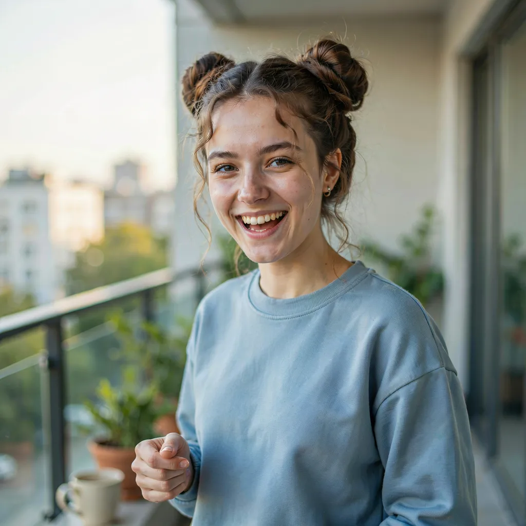 Space buns for curly hair