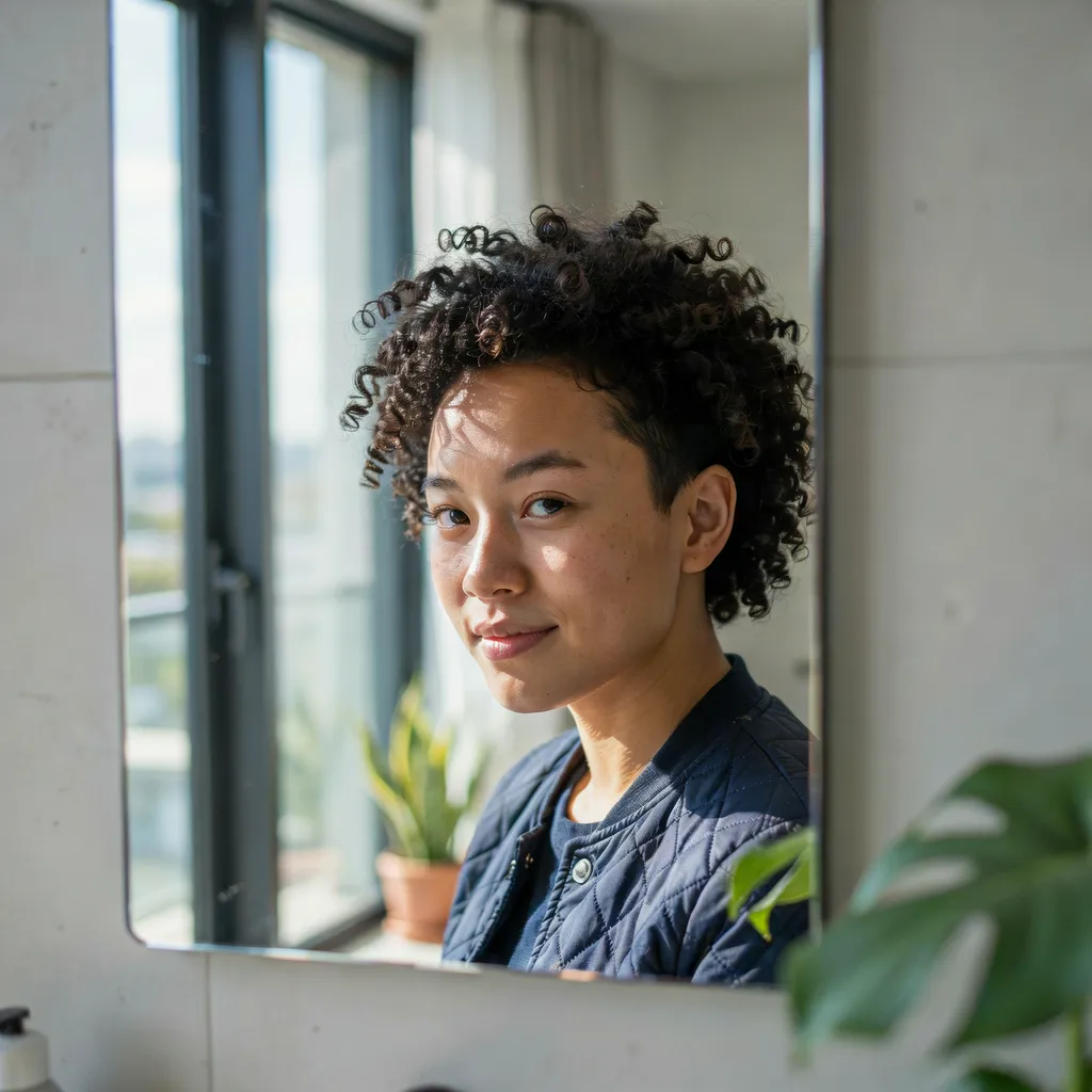 Tapered natural curly haircut