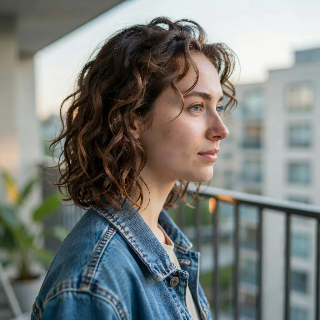 Wash-and-go defined curly ringlets