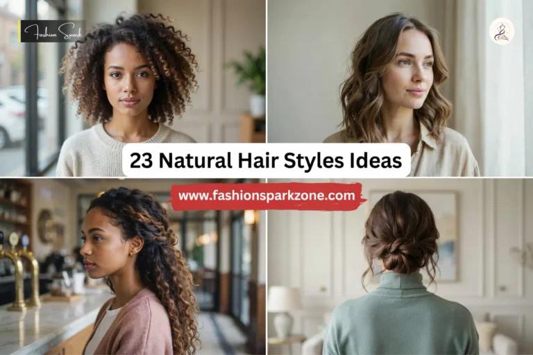 A beautiful collage of twenty three natural hair styles featuring soft layers, coils, waves, and elegant updos for every texture.
