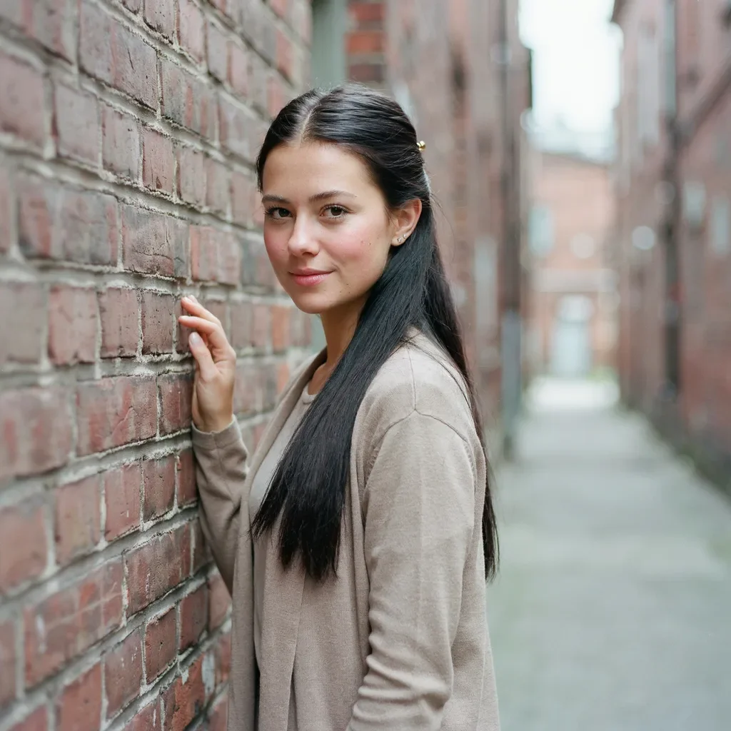 Straight hair with accent hair pin