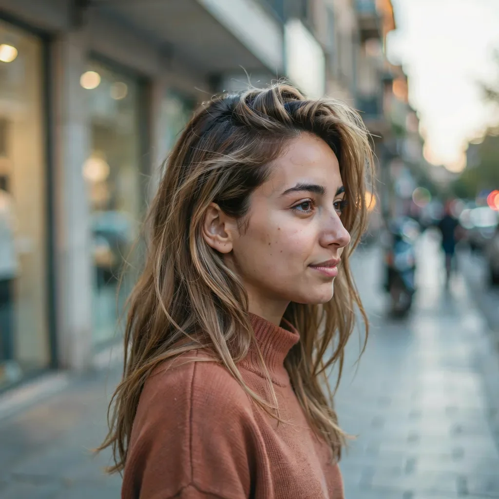 Almond milk balayage for fine hair hairstyle