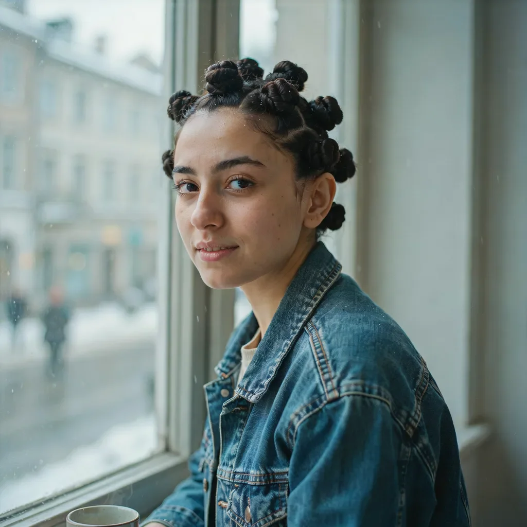 Bantu knots as a style hairstyle